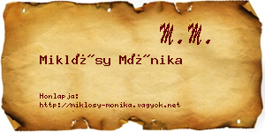 Miklósy Mónika névjegykártya