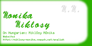 monika miklosy business card